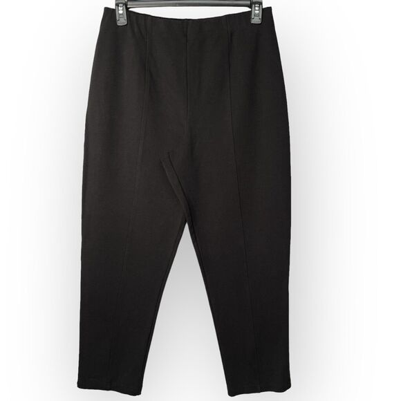 Talbots Ankle Pants Women Size L Black Stretch Pull-On Ponte Career Workwear - Picture 1 of 11